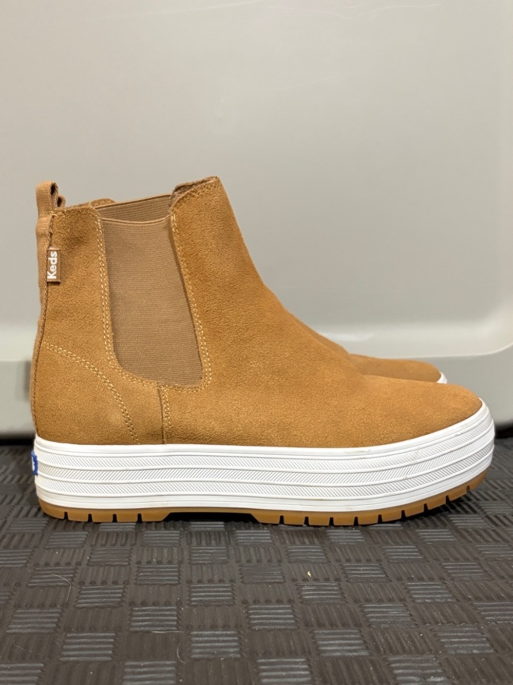 Keds Tan Suede Platform Chelsea Bootie